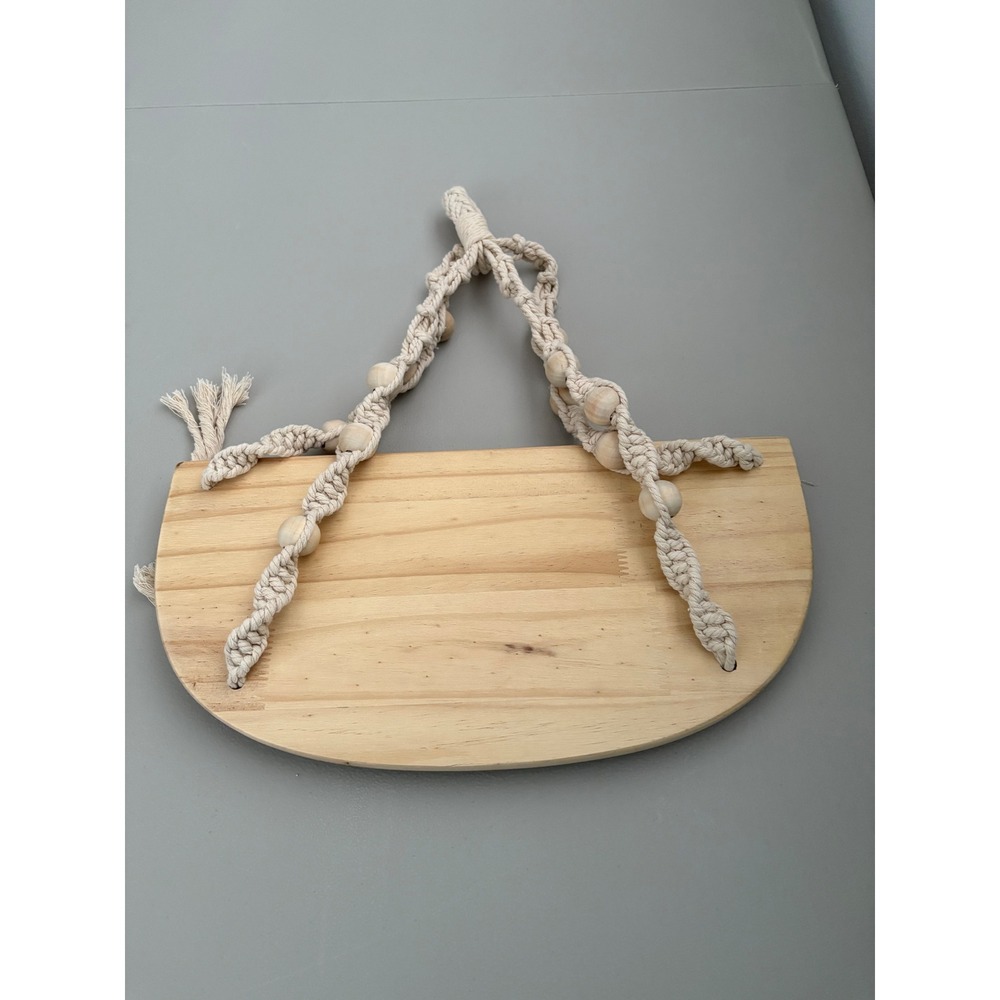 New Macrame Hanging Shelf Wood Beads Bohemian Decor Home Wall‎ Plant Decor